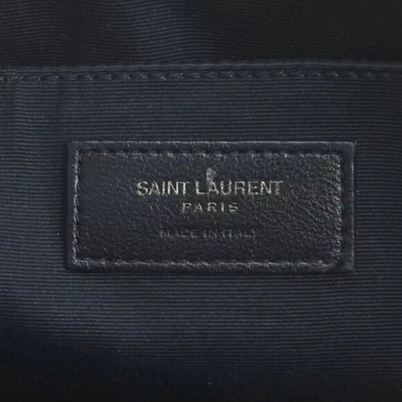 Auth SAINT LAURENT Lou Crossbody Shoulder Bag Beige Leather/Silvertone authentic - Picture 15 of 16